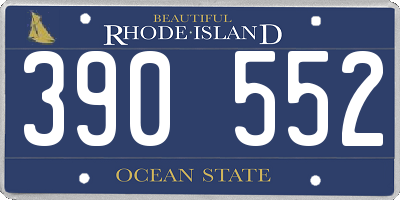 RI license plate 390552