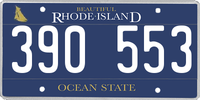 RI license plate 390553