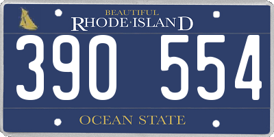RI license plate 390554