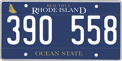 RI license plate 390558