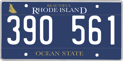 RI license plate 390561