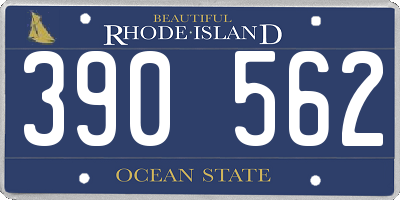 RI license plate 390562
