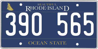 RI license plate 390565