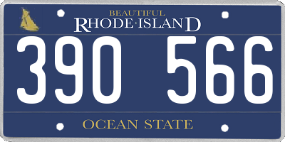 RI license plate 390566