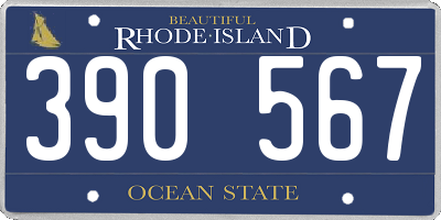 RI license plate 390567