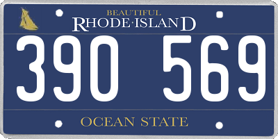 RI license plate 390569