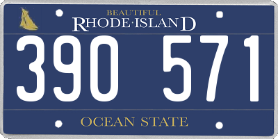RI license plate 390571