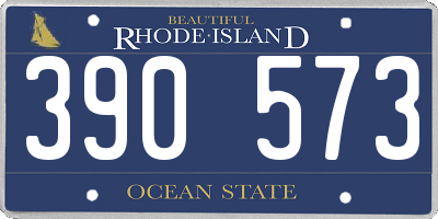 RI license plate 390573