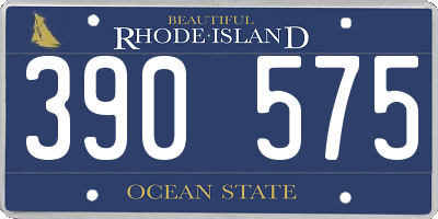RI license plate 390575