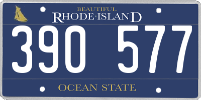 RI license plate 390577