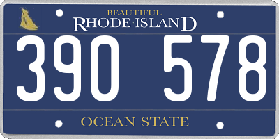 RI license plate 390578