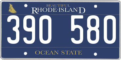 RI license plate 390580