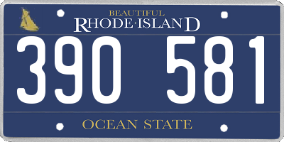 RI license plate 390581