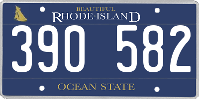 RI license plate 390582