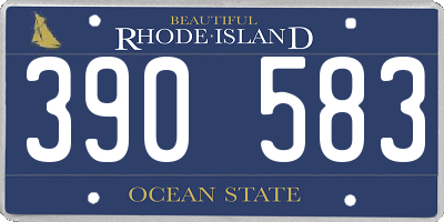 RI license plate 390583