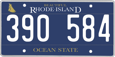 RI license plate 390584