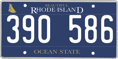 RI license plate 390586
