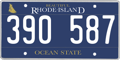 RI license plate 390587