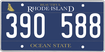RI license plate 390588