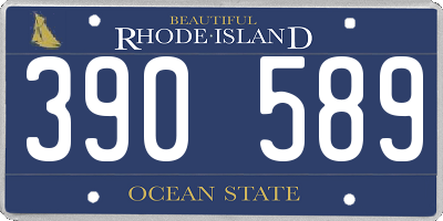 RI license plate 390589