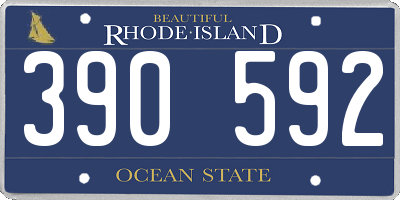 RI license plate 390592