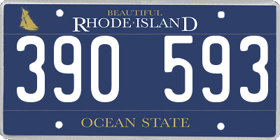 RI license plate 390593