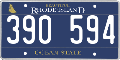 RI license plate 390594