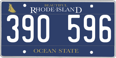 RI license plate 390596