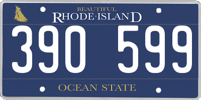 RI license plate 390599