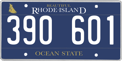 RI license plate 390601