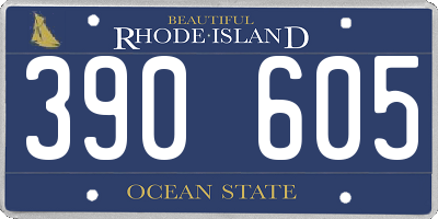 RI license plate 390605