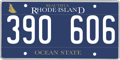 RI license plate 390606