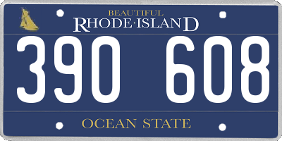 RI license plate 390608