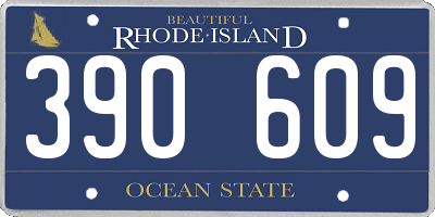 RI license plate 390609