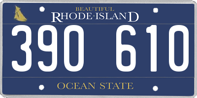 RI license plate 390610