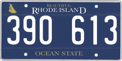 RI license plate 390613