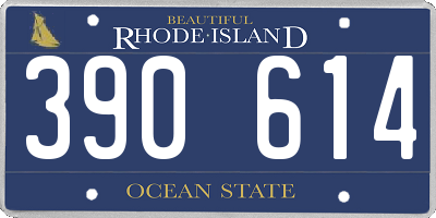 RI license plate 390614