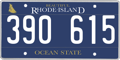 RI license plate 390615
