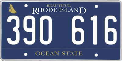 RI license plate 390616