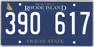 RI license plate 390617