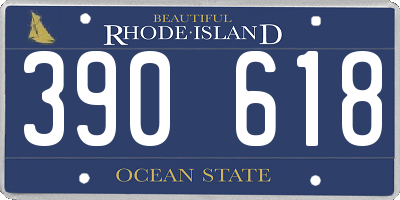 RI license plate 390618