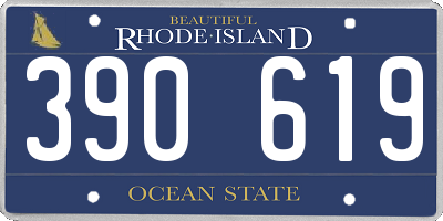 RI license plate 390619