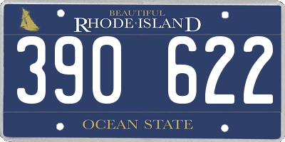 RI license plate 390622