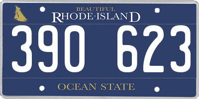 RI license plate 390623