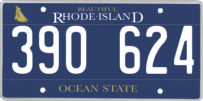 RI license plate 390624