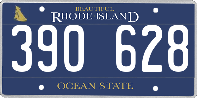 RI license plate 390628