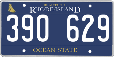 RI license plate 390629