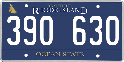 RI license plate 390630
