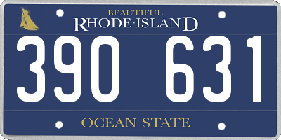 RI license plate 390631