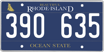 RI license plate 390635